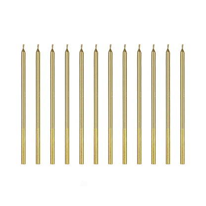 12 bougies de gâteau XL - Or
