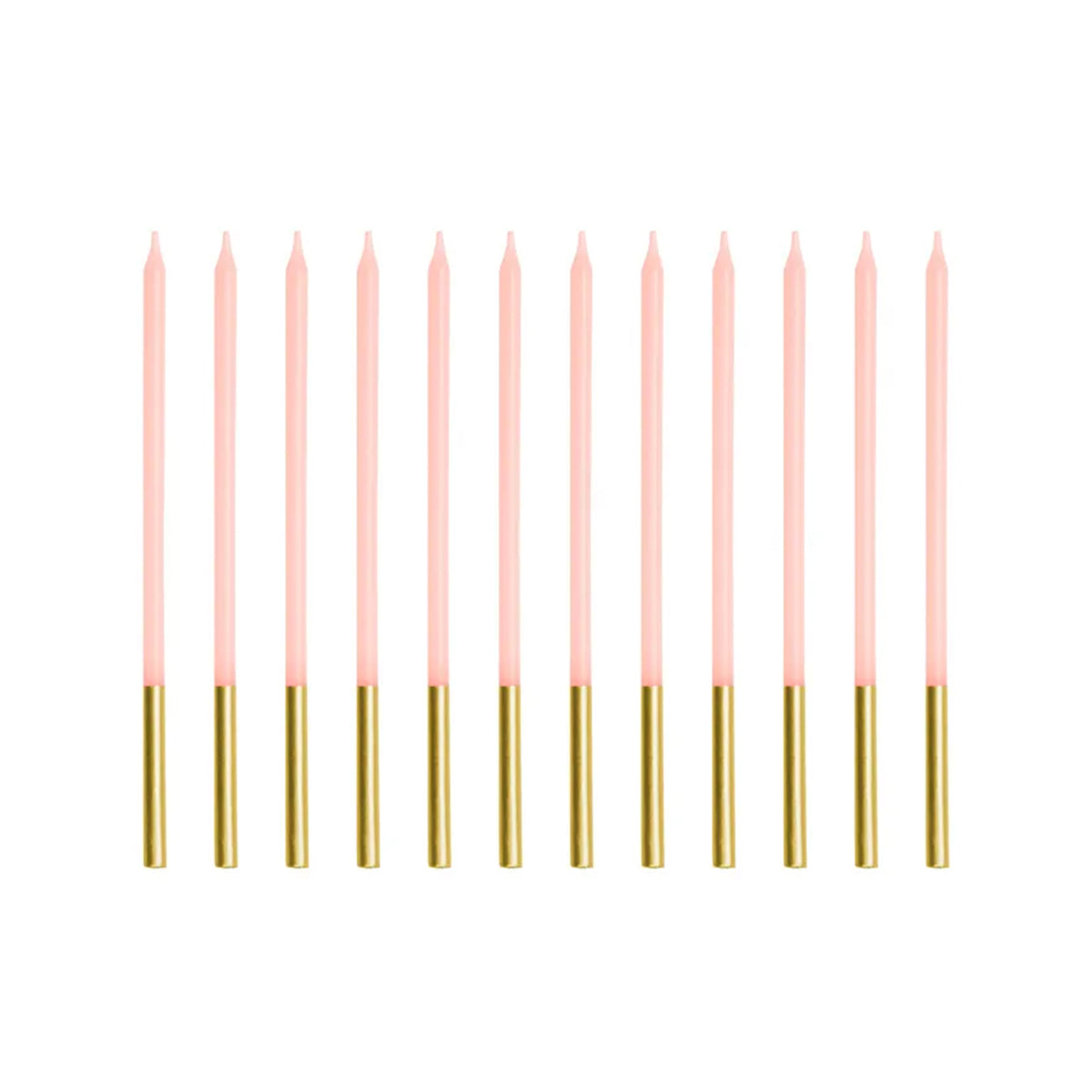 12 bougies de gâteau XL - Rose doré