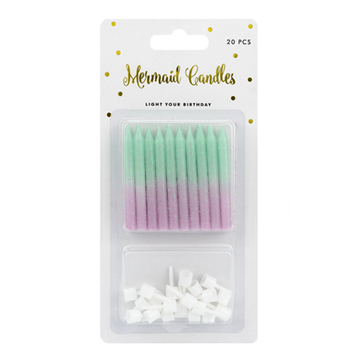 20 bougies d'anniversaire avec support - Ombre