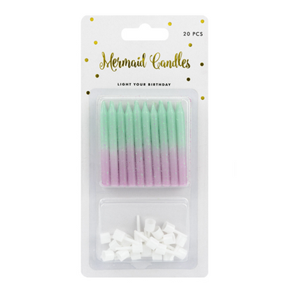 20 bougies d'anniversaire avec support - Ombre