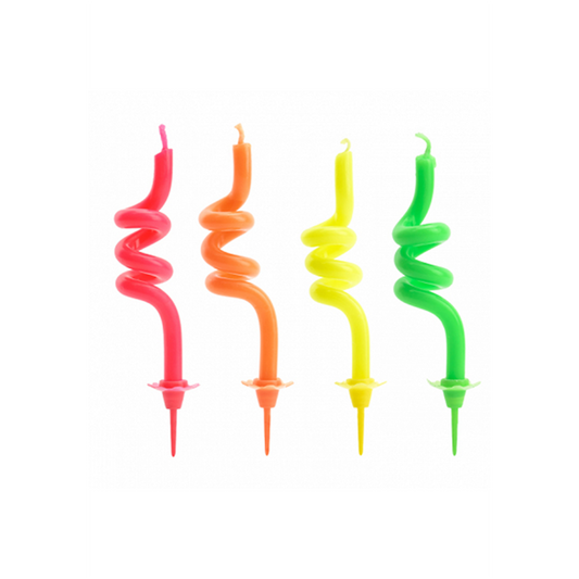 4 taartkaarsjes - Swirls
