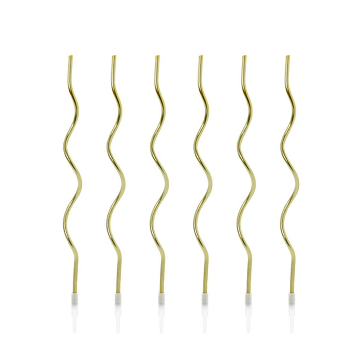 8 bougies d'anniversaire XL avec support - Curly - Or