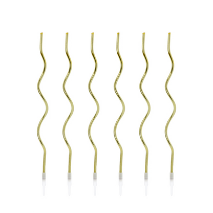 8 bougies d'anniversaire XL avec support - Curly - Or
