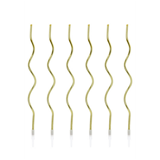 8 bougies d'anniversaire XL avec support - Curly - Or