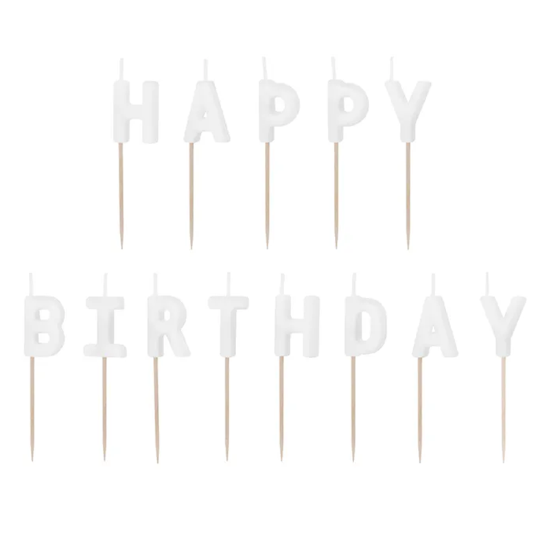 13 bougies de gâteau - Joyeux Anniversaire - Blanc