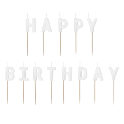 13 bougies de gâteau - Joyeux Anniversaire - Blanc