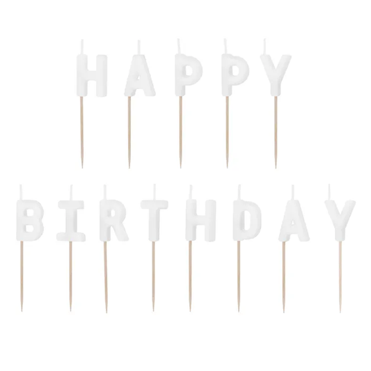 13 bougies de gâteau - Joyeux Anniversaire - Blanc