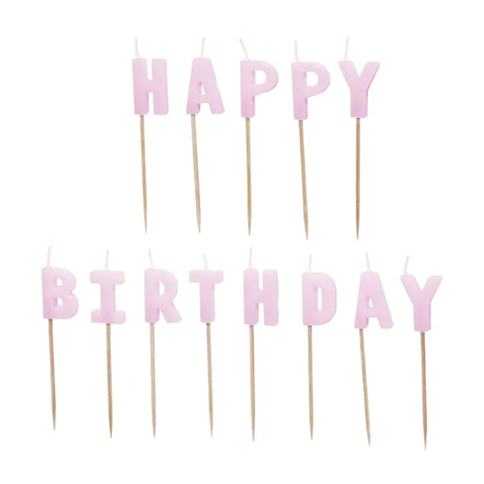 13 taartkaarsjes - Happy Birthday - paars