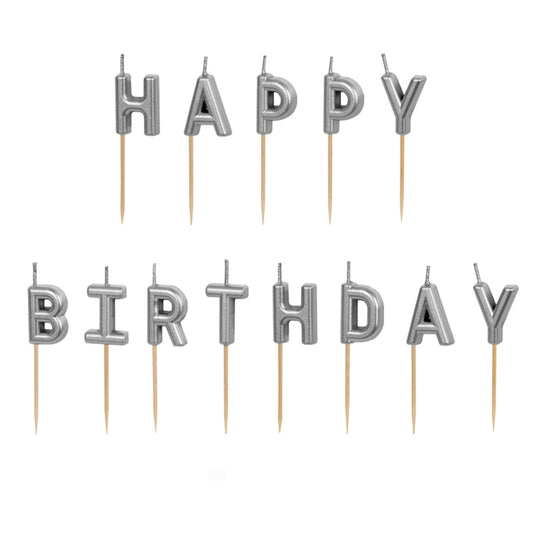 13 bougies de gâteau - Joyeux Anniversaire Argent
