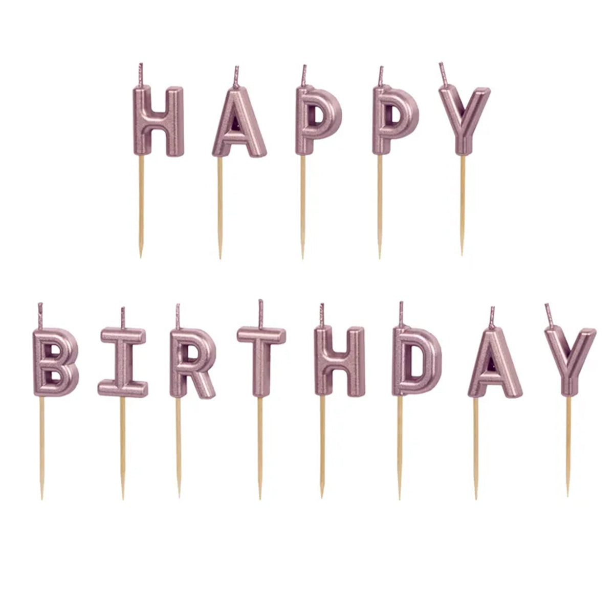 13 Taartkaarsen - Happy Birthday RoséGoud