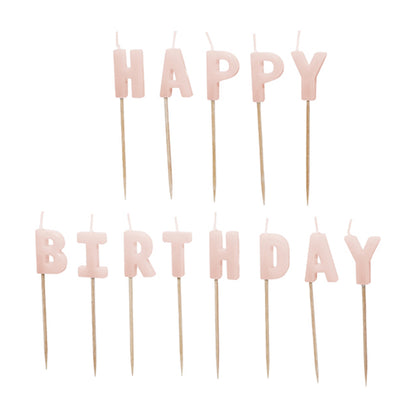 13 bougies de gâteau - Joyeux anniversaire - rose