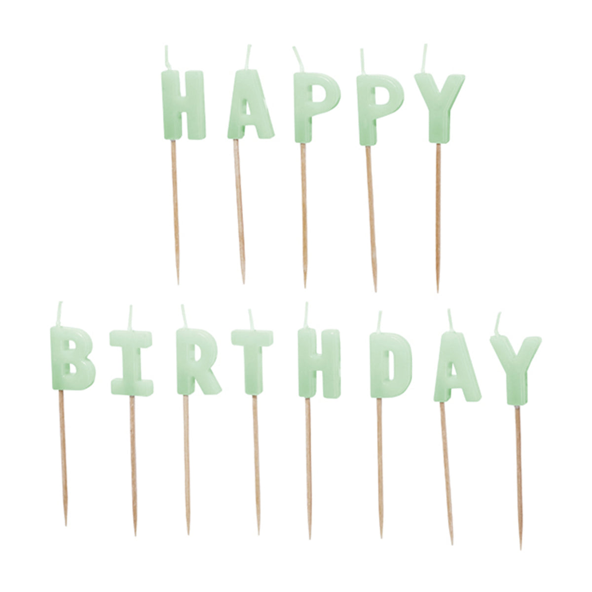 13 taartkaarsjes - Happy Birthday - Mint