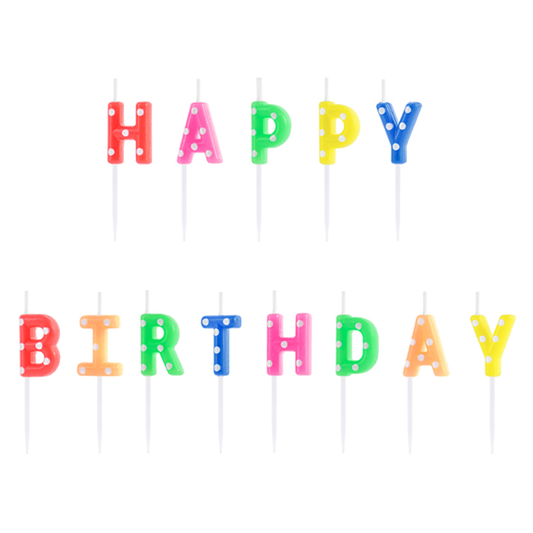 13 bougies d'anniversaire - Joyeux Anniversaire - Multicolores