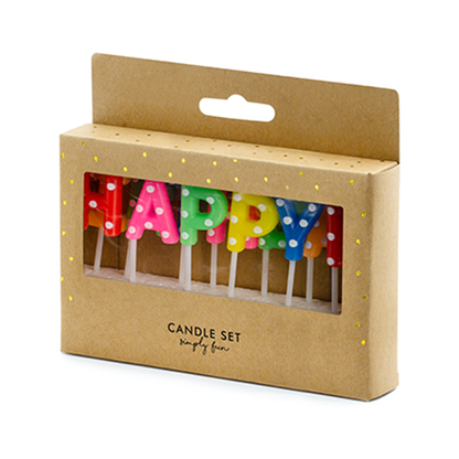 13 taartkaarsjes - Happy Birthday - Kleurrijk
