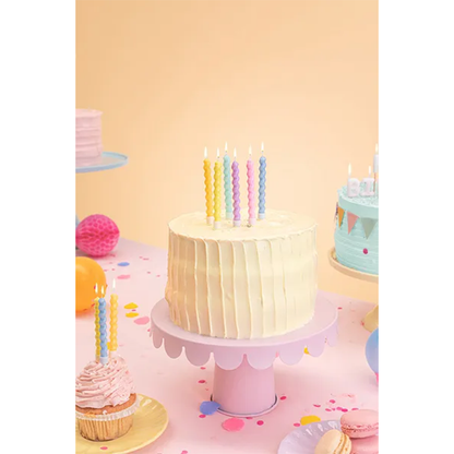 6 Taartkaarsjes - Pastel Birthday Curls