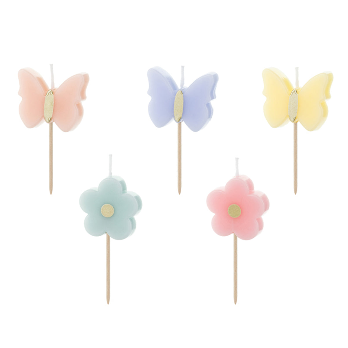 5 bougies d'anniversaire - papillons