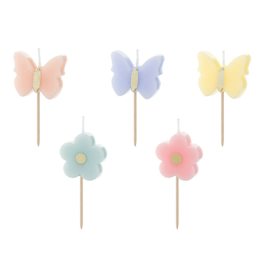 5 bougies d'anniversaire - papillons