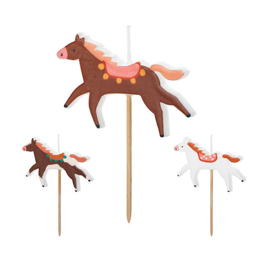 3 Taartkaarsjes - Horse Birthday