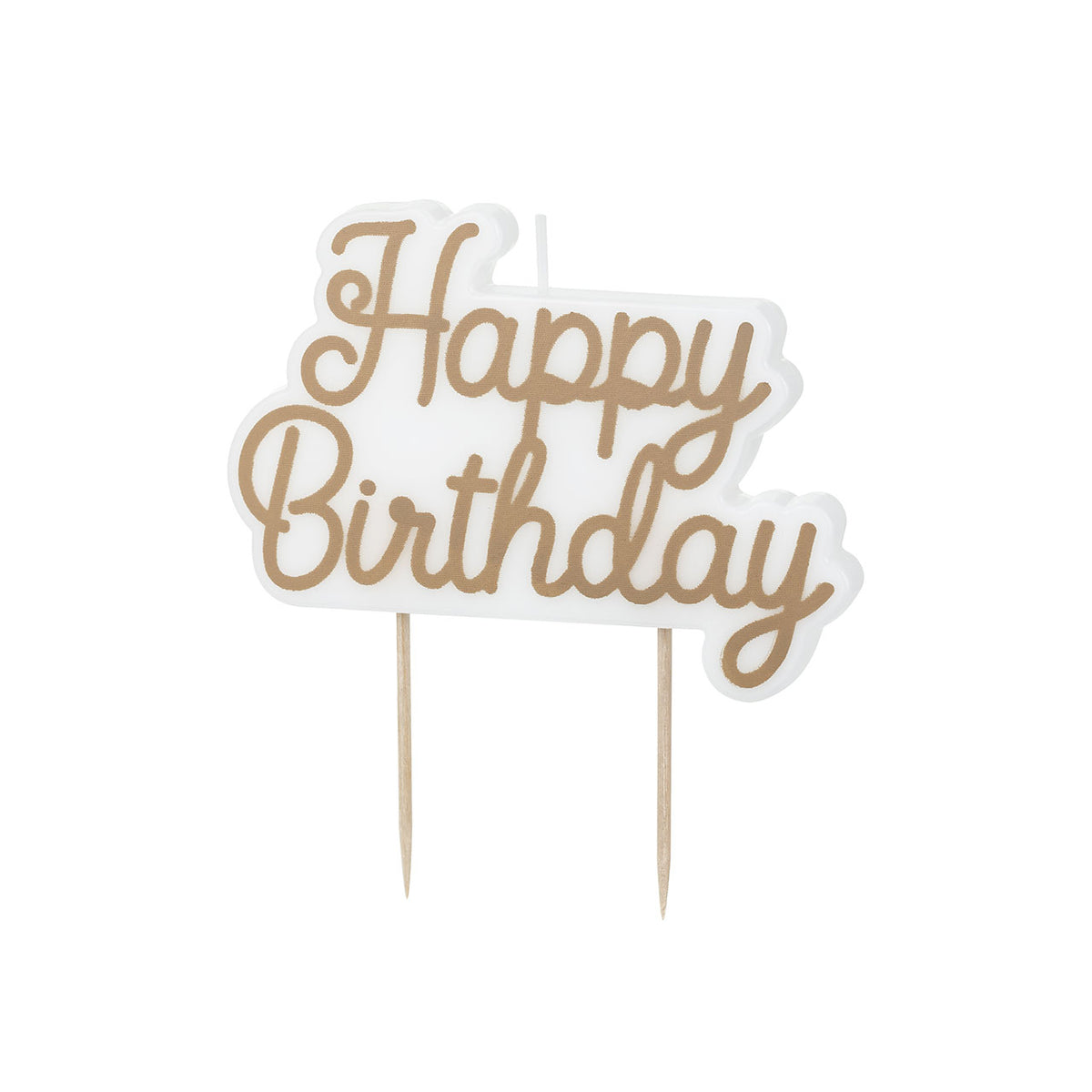 1 Taartkaars - Happy Birthday - Koud Goud