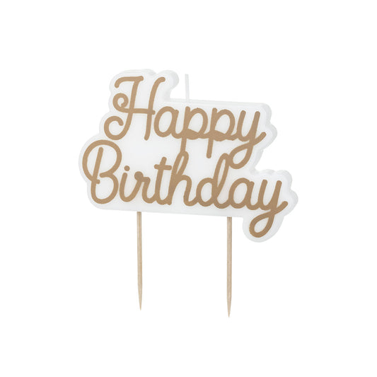 1 Bougie d'anniversaire - Joyeux Anniversaire - Or Froid