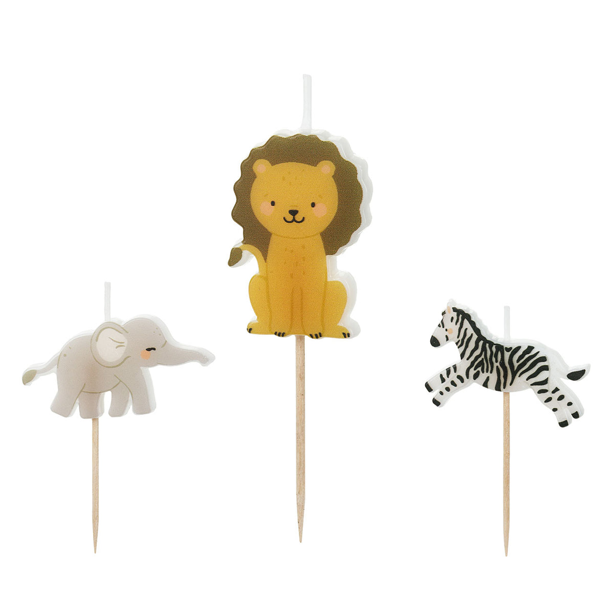 3 bougies gâteau - Safari