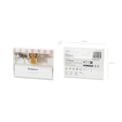 3 bougies gâteau - Safari