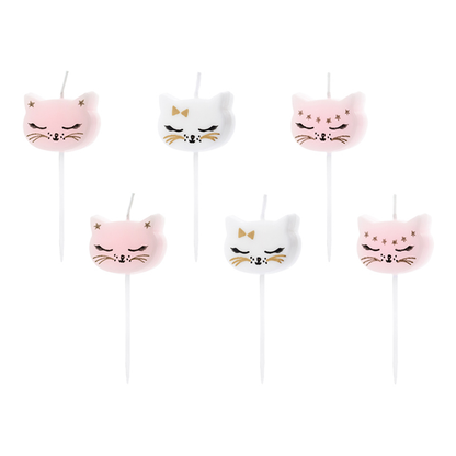 6 bougies de gâteau - Chat