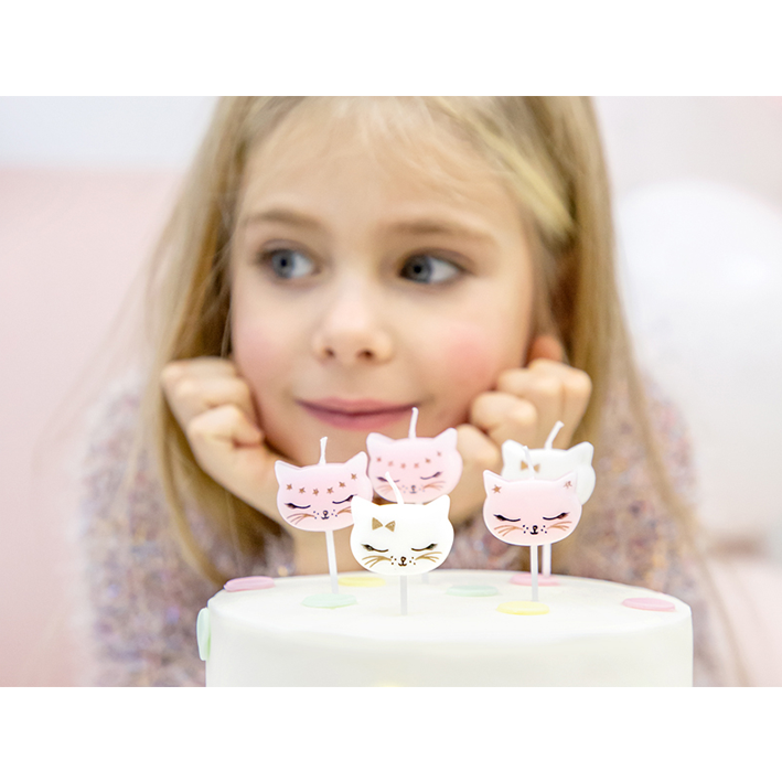 6 bougies de gâteau - Chat