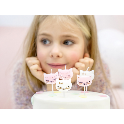 6 bougies de gâteau - Chat