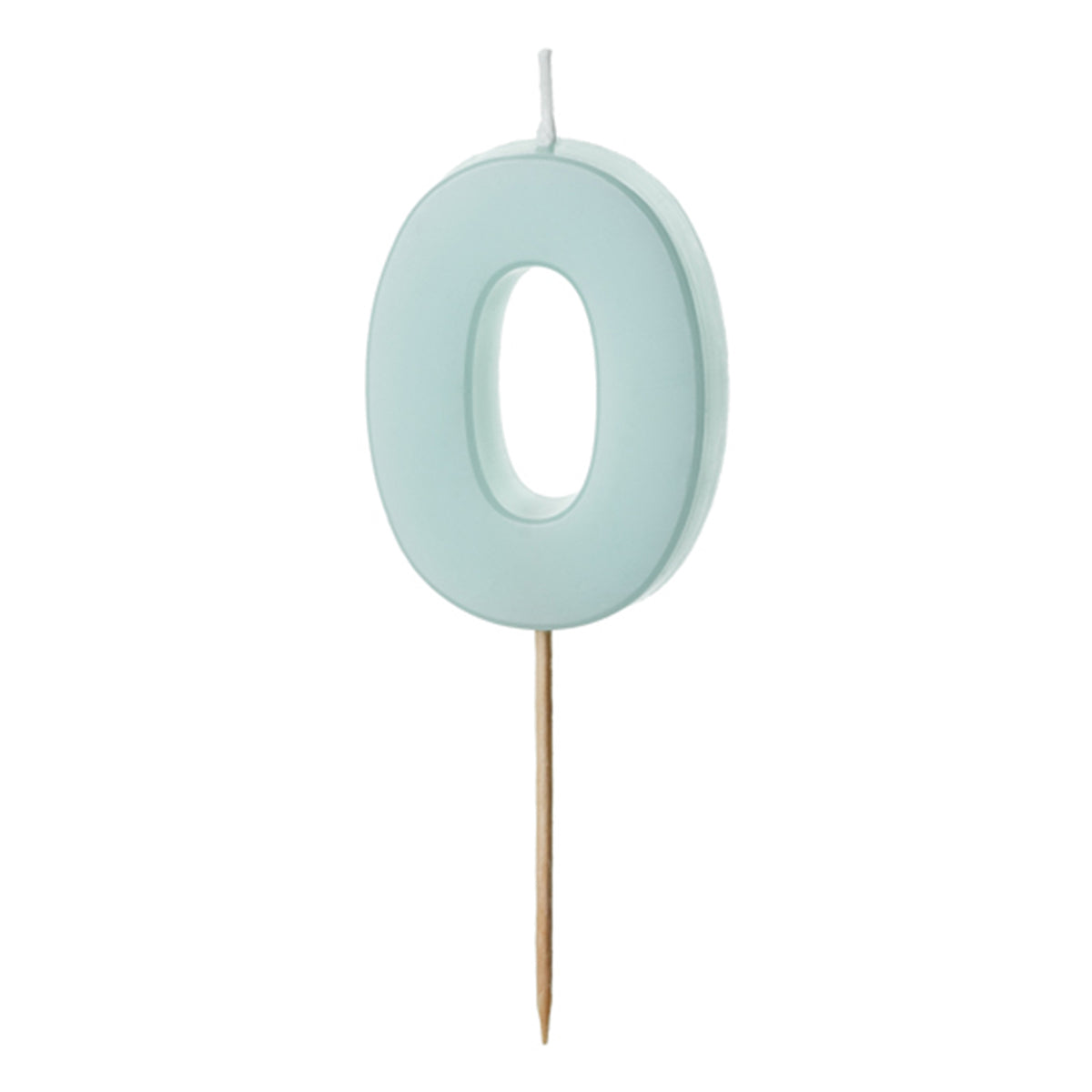 1 bougie d'anniversaire - Chiffre 0 - Bleu clair