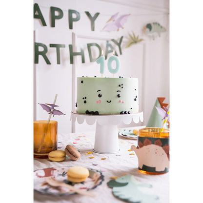 1 bougie d'anniversaire - Chiffre 0 - Bleu clair