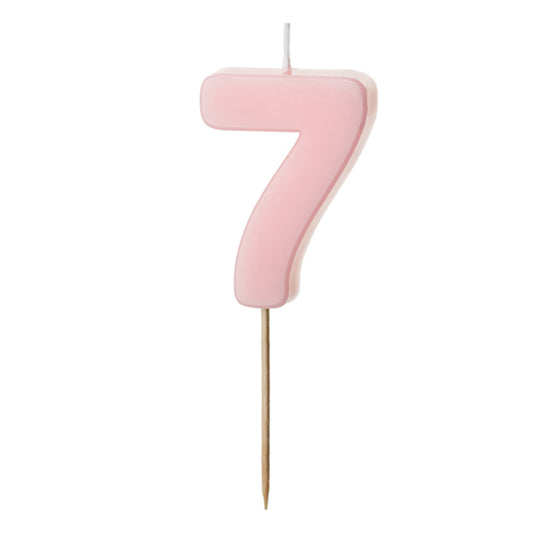 1 bougie-chiffre - 7 - Rose