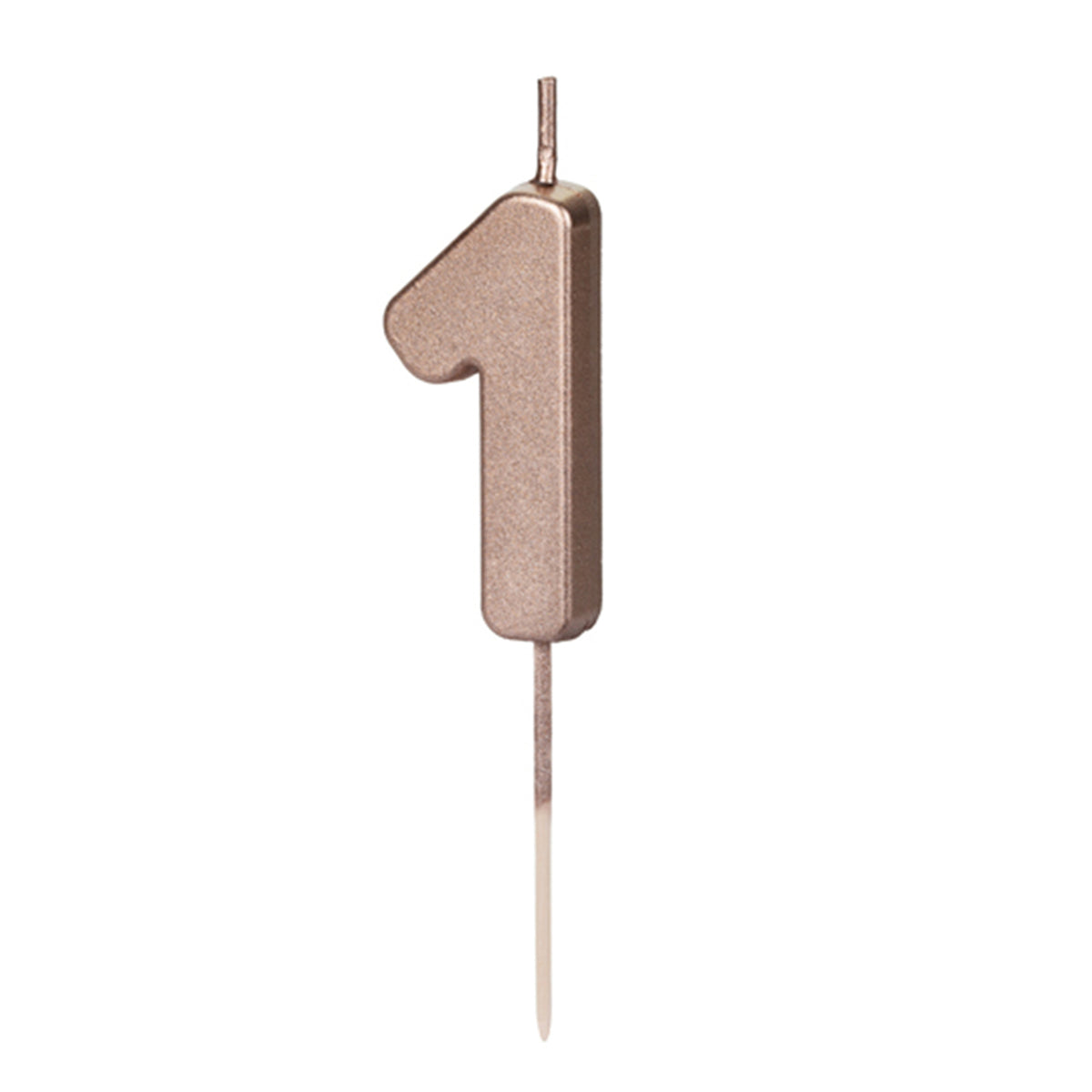 1 bougie d'anniversaire - Chiffre 1 - Or rose
