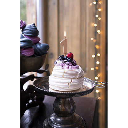 1 bougie d'anniversaire - Chiffre 1 - Or rose