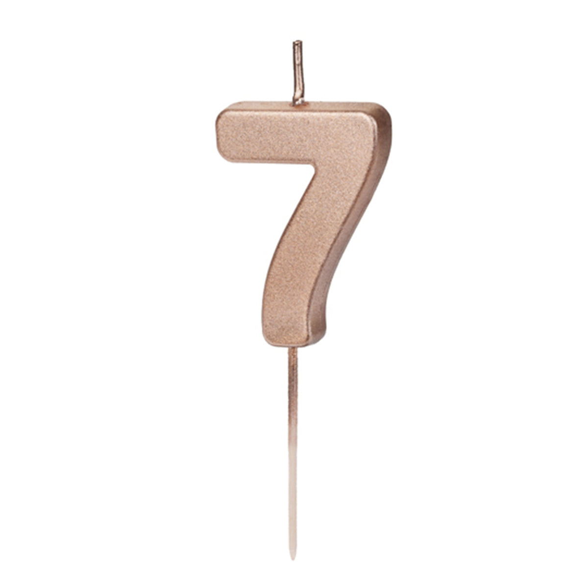 1 bougie d'anniversaire - Chiffre 7 - Or Rose