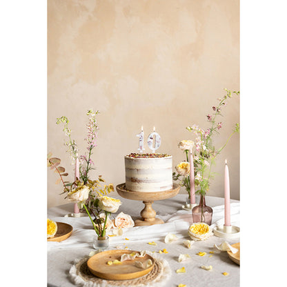 1 bougie d'anniversaire chiffre 0 - pétales