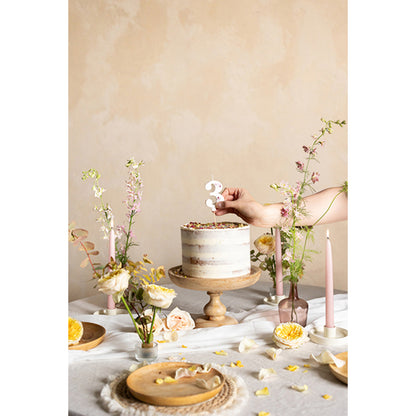 1 bougie d'anniversaire - Chiffre 3 - Pétales
