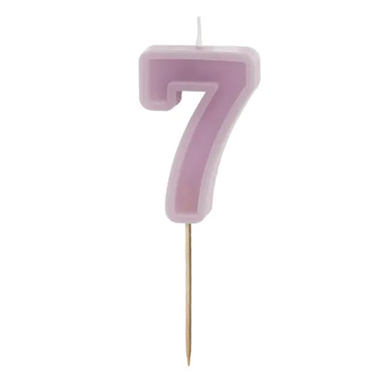 1 bougie d'anniversaire - Chiffre 7 - Violet