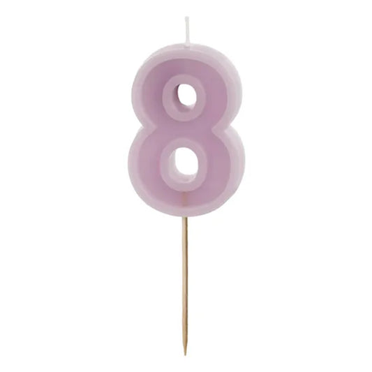 1 bougie d'anniversaire - Chiffre 8 - Violet