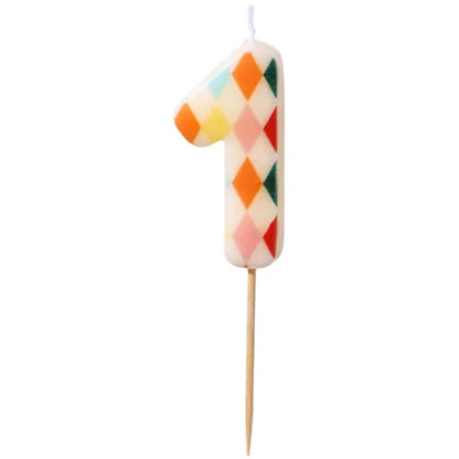 1 bougie d'anniversaire - Chiffre 1 - Losange