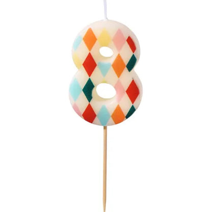 1 bougie d'anniversaire - Chiffre 8 - Losange