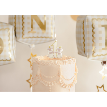 1 bougie d'anniversaire - Chiffre 1 - Souris