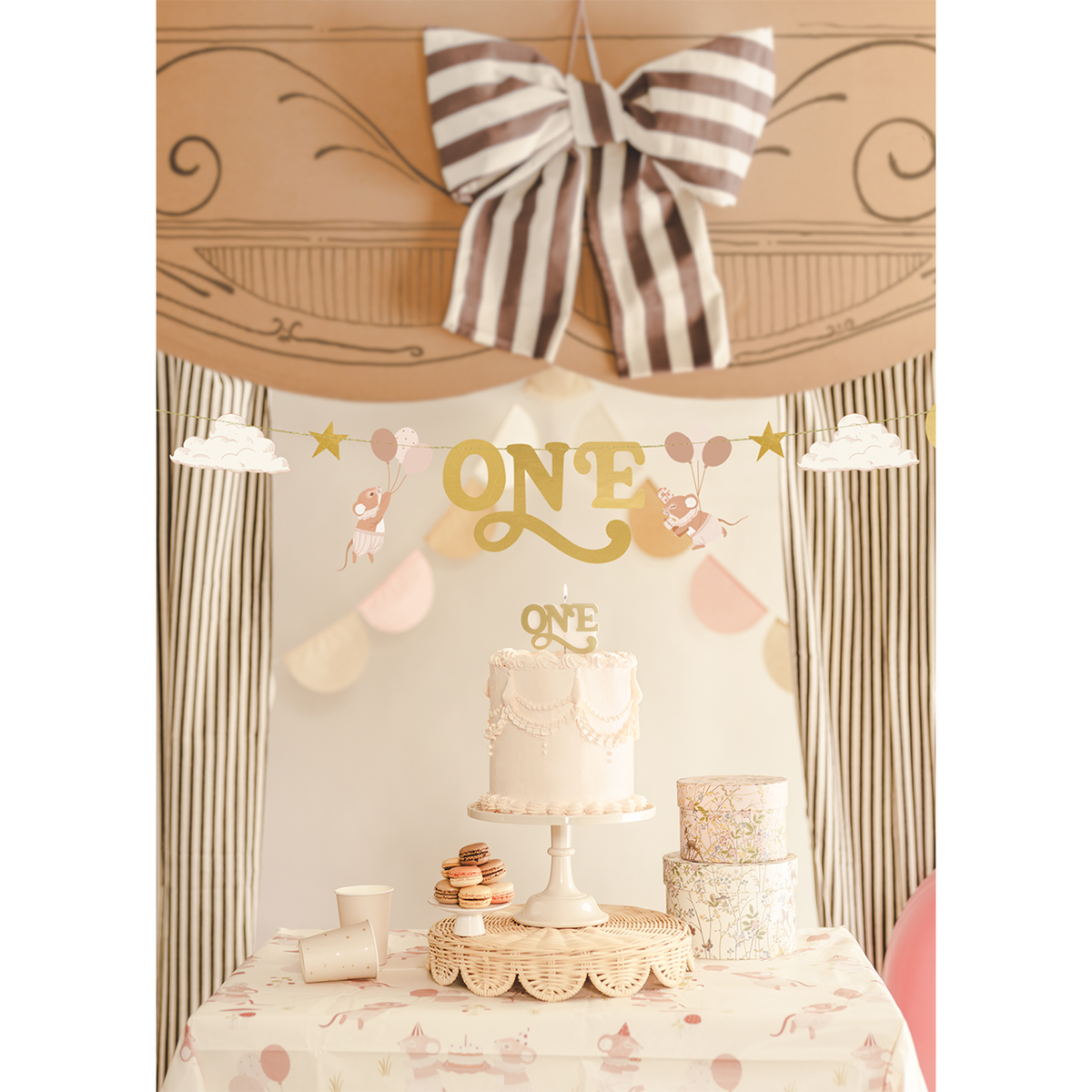 1 Bougie d'anniversaire ONE - Or froid