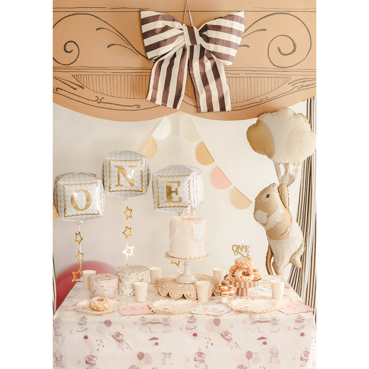 1 Bougie d'anniversaire ONE - Or froid