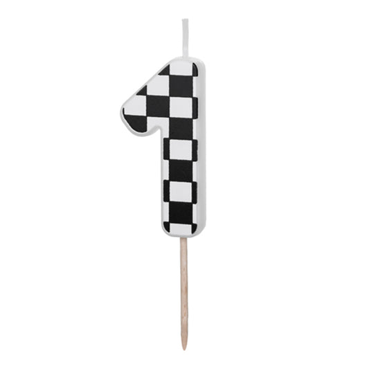 1 taartkaars - Cijfer 1 - Racing