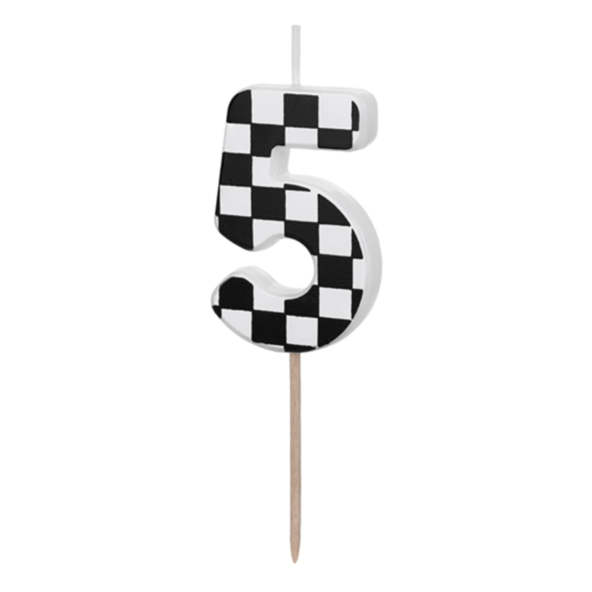1 taartkaars - Cijfer 5 - Racing