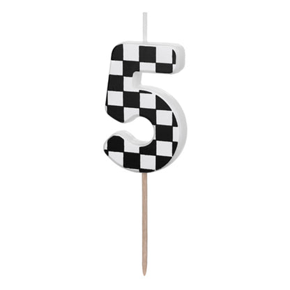 1 taartkaars - Cijfer 5 - Racing
