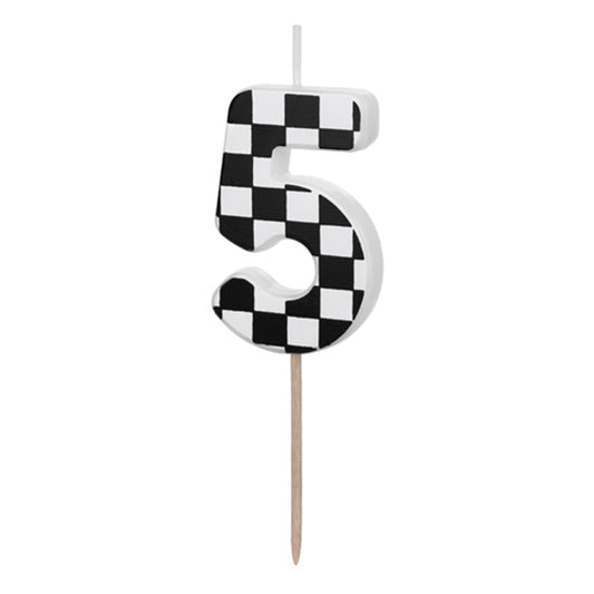1 taartkaars - Cijfer 5 - Racing