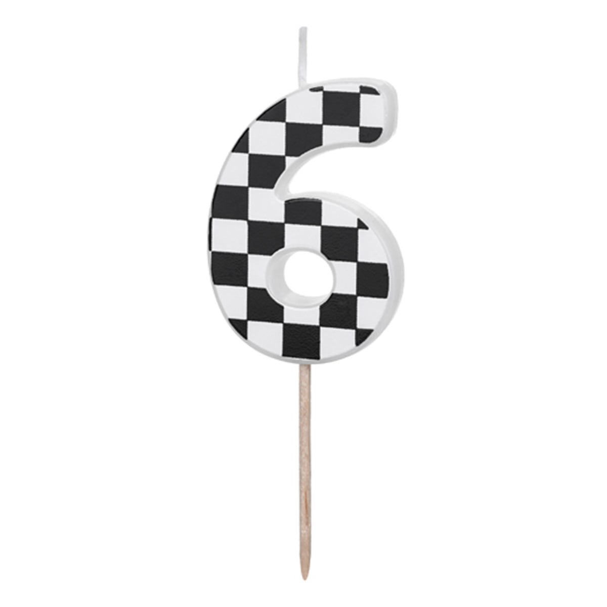 1 taartkaars - cijfer 6 - racing