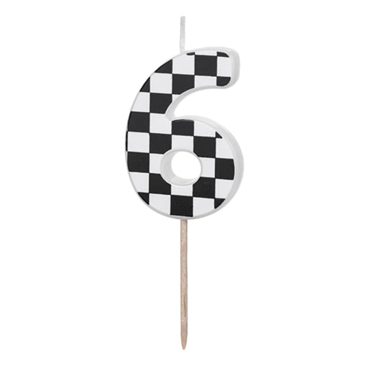 1 taartkaars - cijfer 6 - racing